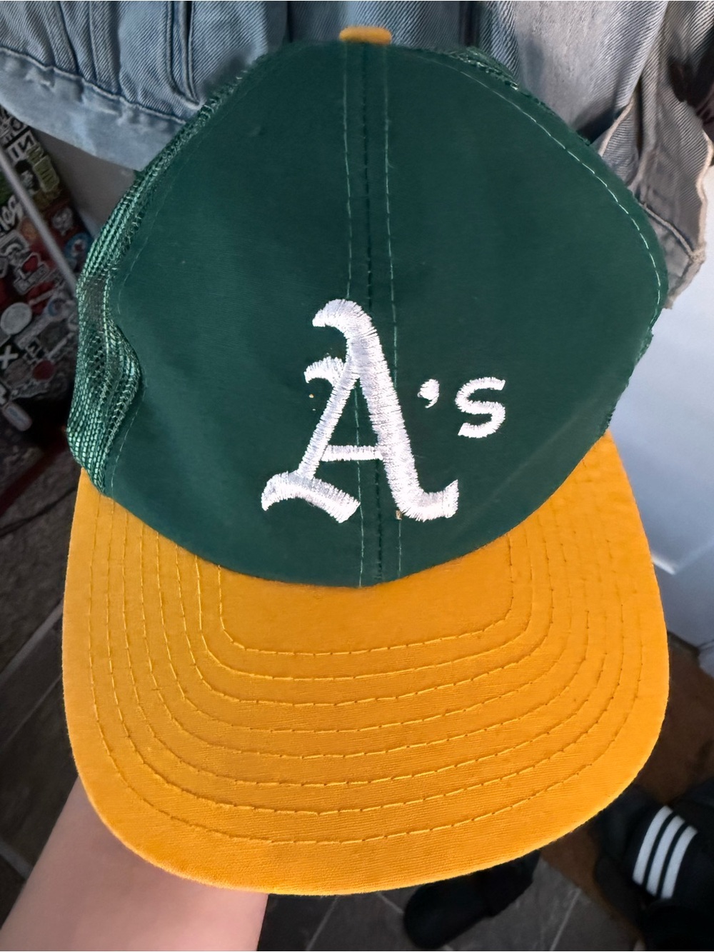 Oakland A's Green and Yellow Trucker Hat
